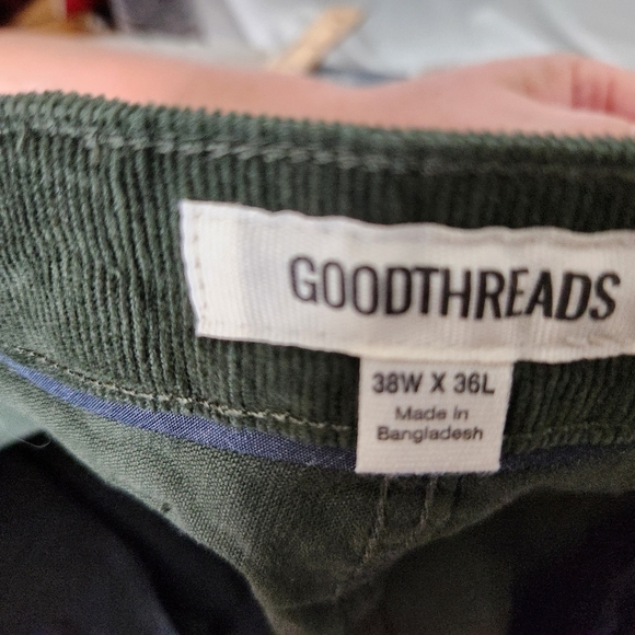 Goodthreads Mens Slim Green Olive Corduroy Pants - Picture 10 of 14